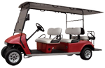 Capistrano Golf Cars 6 Passenger Red Limo Golf Carts